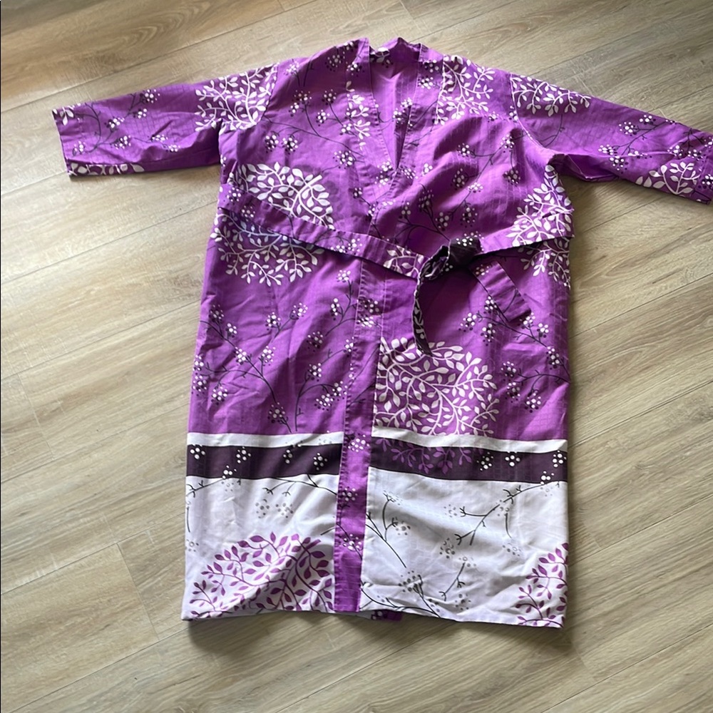 Purple Floral Kimono Robe spa